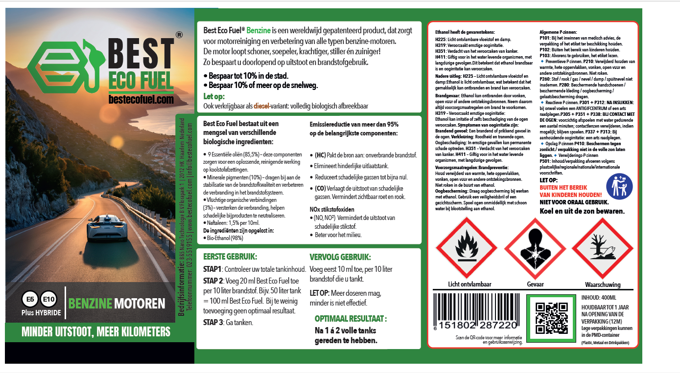 Best Eco Fuel Cleanburn - 400 ML - Benzine